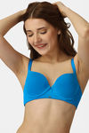 Soie Padded Wired Medium Coverage T-Shirt Bra - Blue — thumbnail 1